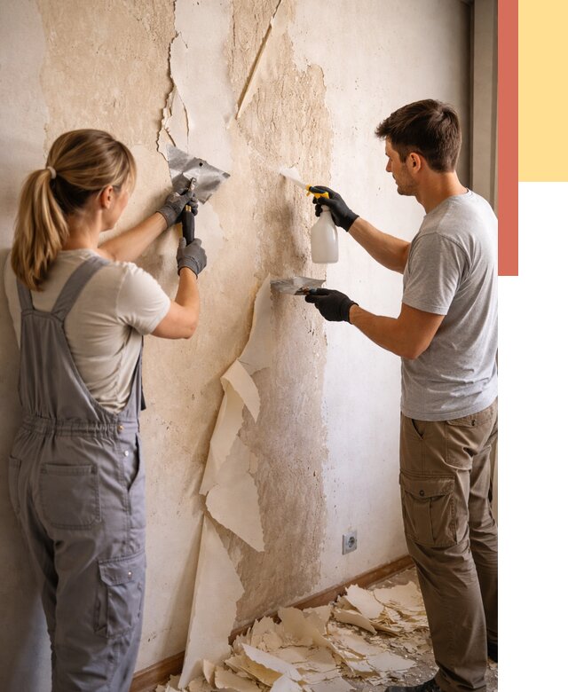 Снятие старых обоев в Тихорецке от 5411 руб. под ключ недорого | ОТДЕЛОЧНИК-Тхр