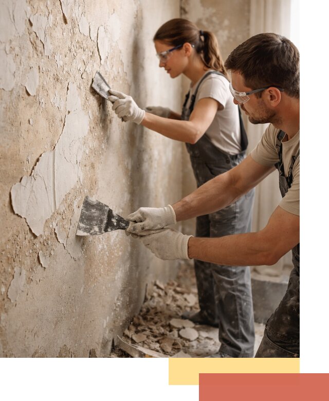 Снятие старой шпаклевки и подготовка поверхностей в Тихорецке