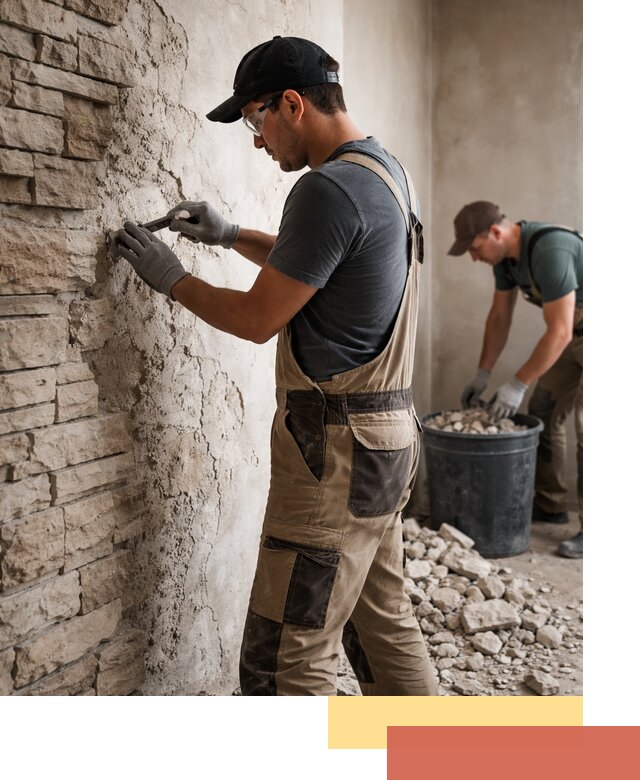 Демонтаж декоративного камня в Тихорецке профессионально и безопасно