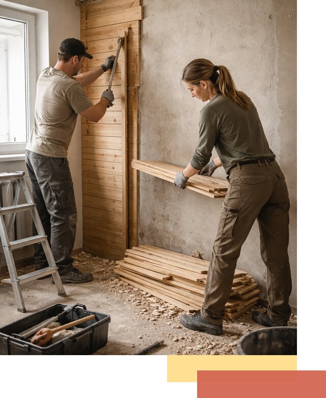 Демонтаж вагонки со стен в Тихорецке — профессиональный демонтаж