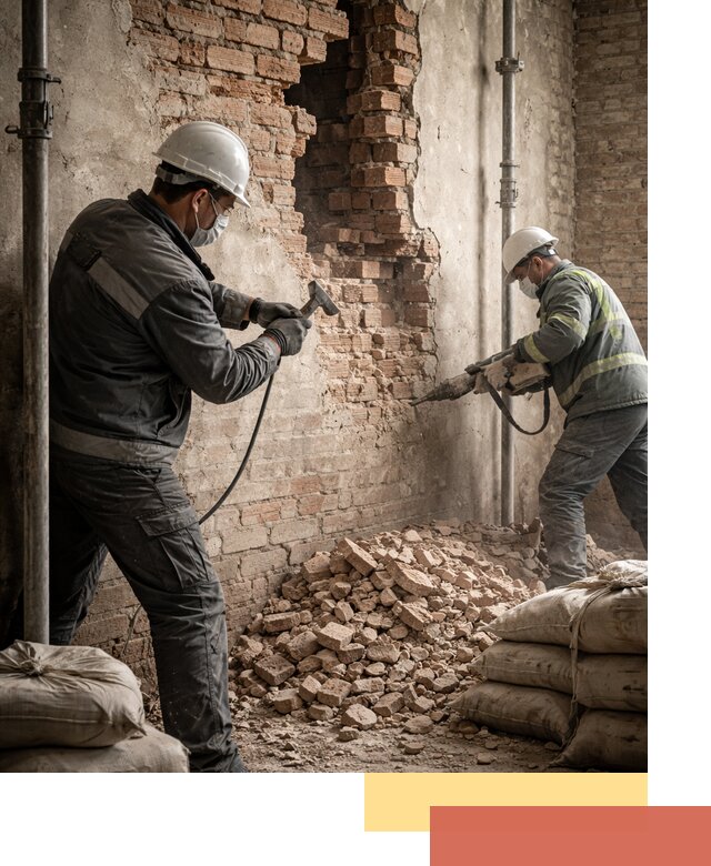 Демонтаж кирпичных стен в Тихорецке быстро и безопасно