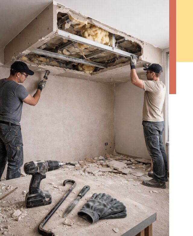 Демонтаж короба из гипсокартона в Тихорецке от 1567 руб. — быстро и недорого | ОТДЕЛОЧНИК-Тхр