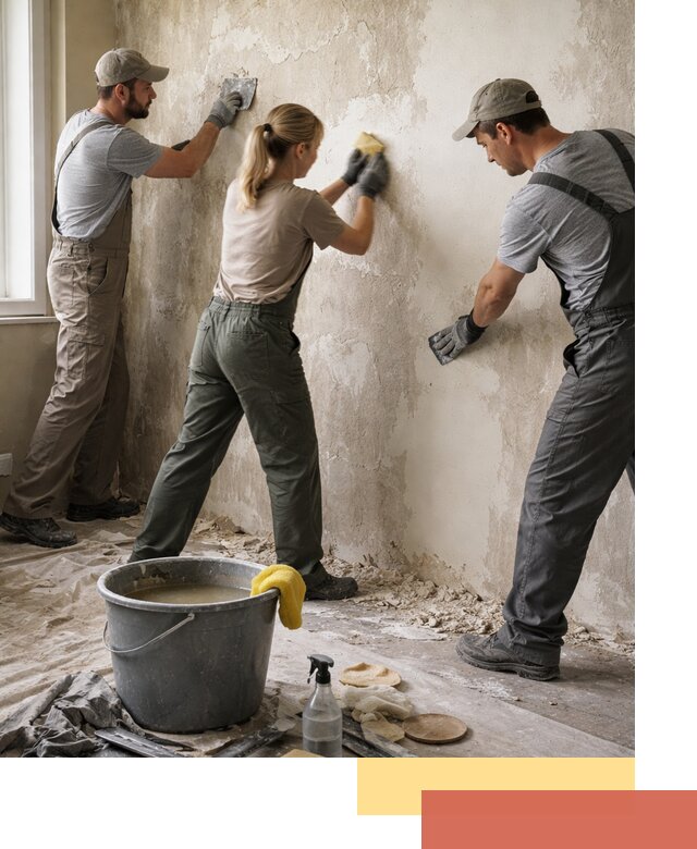 Очистка стен от клея и грунтовки в Тихорецке качественно и быстро