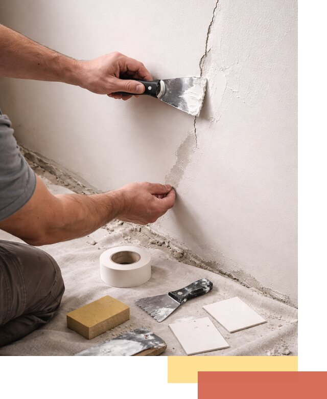 Заделка трещин и сколов в стенах и потолках в Тихорецке