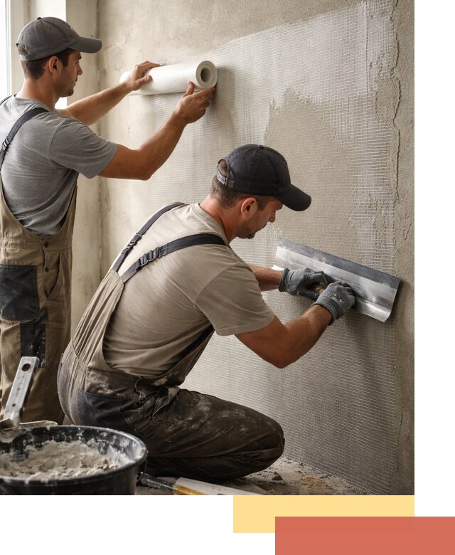 Армирование стен стеклосеткой в Тихорецке для прочной отделки