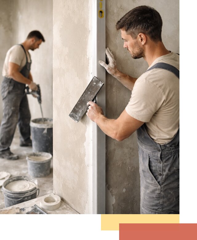 Выведение углов стен в Тихорецке: монтаж и оштукатуривание