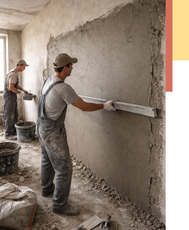 Цементная штукатурка стен в Тихорецке от 4638 руб/м2 — быстро и недорого | ОТДЕЛОЧНИК-Тхр