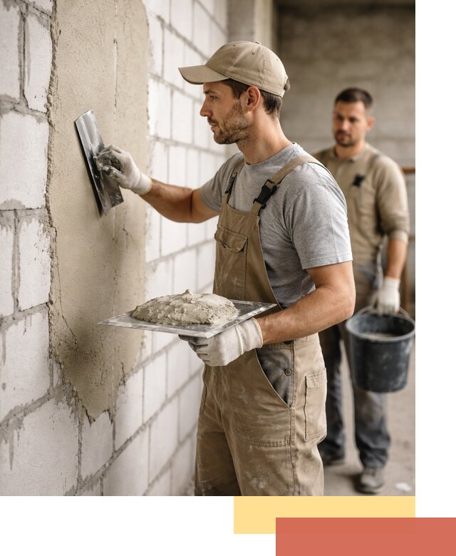 Штукатурка стен из газобетона в Тихорецке под ключ