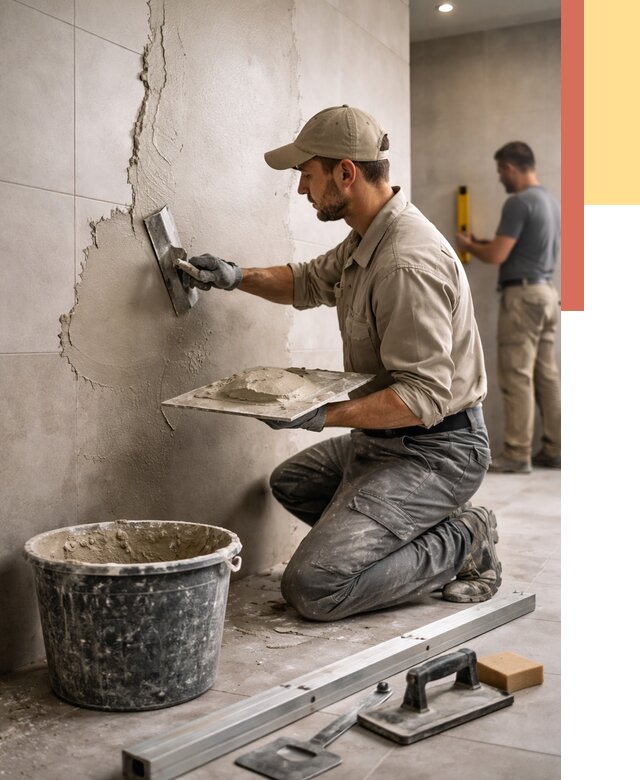 Штукатурка стен в ванной в Тихорецке от 4638 руб./м² — выравнивание под ключ | ОТДЕЛОЧНИК-Тхр