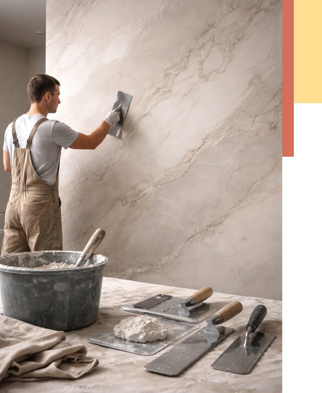 Декоративная штукатурка под мрамор в Тихорецке от 2886 руб./м² — быстро и недорого | ОТДЕЛОЧНИК-Тхр