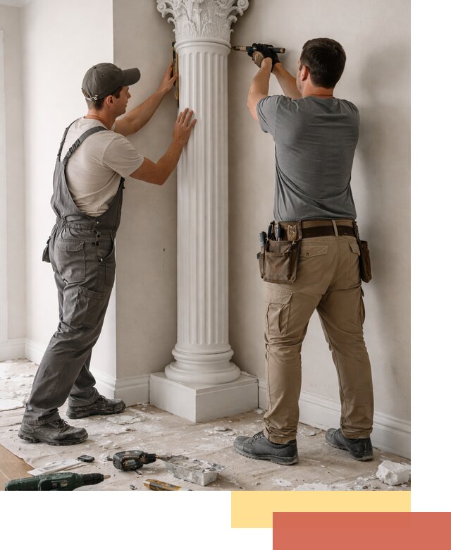 Установка декоративных колонн в Тихорецке под ключ