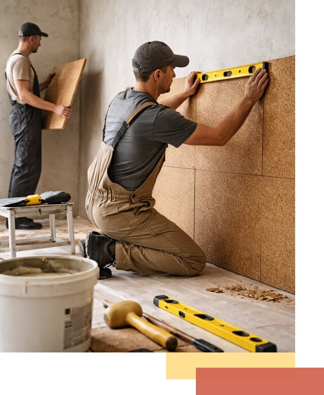 Монтаж пробковых панелей на стены в Тихорецке быстро и качественно