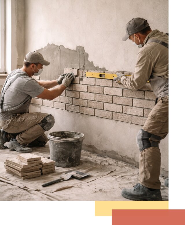 Монтаж декоративного кирпича профессионально в Тихорецке