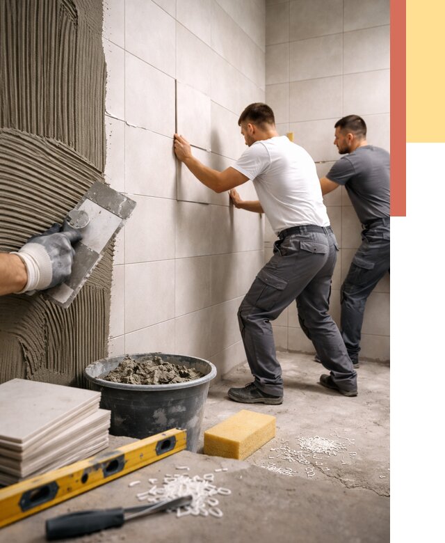 Укладка плитки на стены в Тихорецке от 876 руб. — качественно и недорого | ОТДЕЛОЧНИК-Тхр