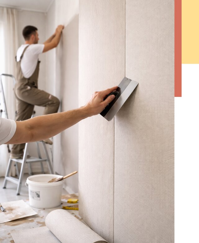 Поклейка текстильных обоев в Тихорецке от 4638 руб. под ключ | ОТДЕЛОЧНИК-Тхр