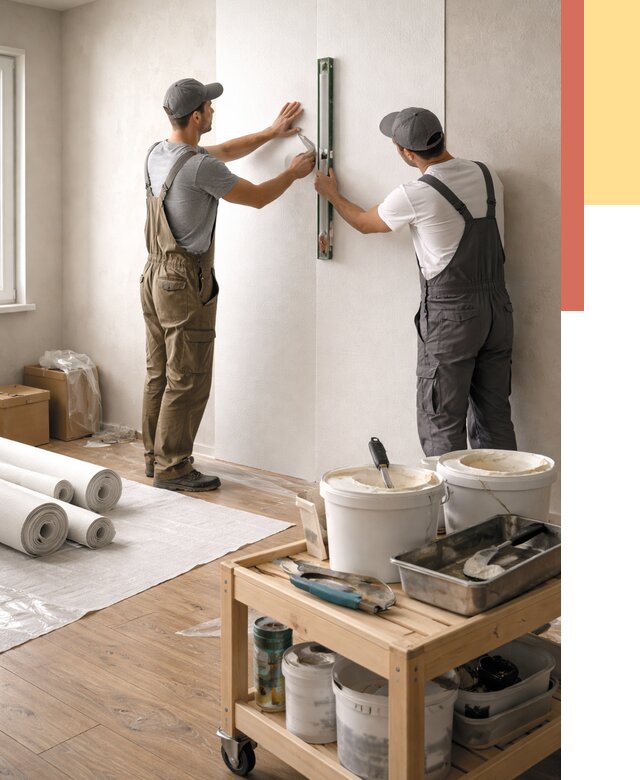 Поклейка стеклообоев в Тихорецке от 6700 руб. за м2 — быстро и недорого | ОТДЕЛОЧНИК-Тхр