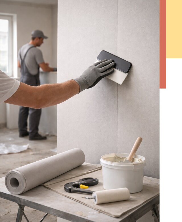 Поклейка обоев под покраску в Тихорецке от 3607 руб. за м2 | ОТДЕЛОЧНИК-Тхр