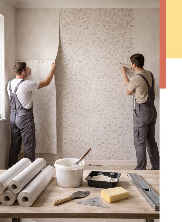 Поклейка обоев с подбором рисунка в Тихорецке от 3607 руб. | ОТДЕЛОЧНИК-Тхр - быстро и недорого