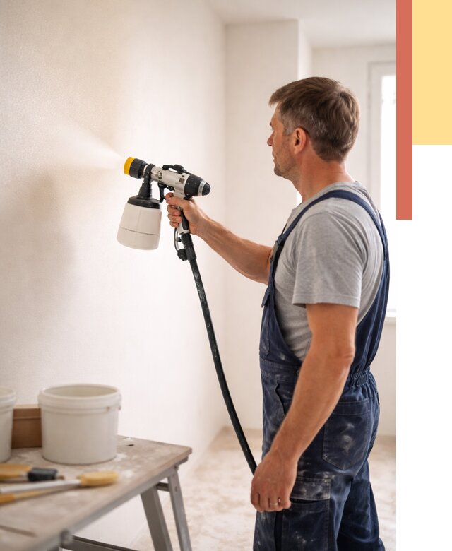 Покраска стен краскопультом в Тихорецке от 7730 руб. — механизированная покраска | ОТДЕЛОЧНИК-Тхр