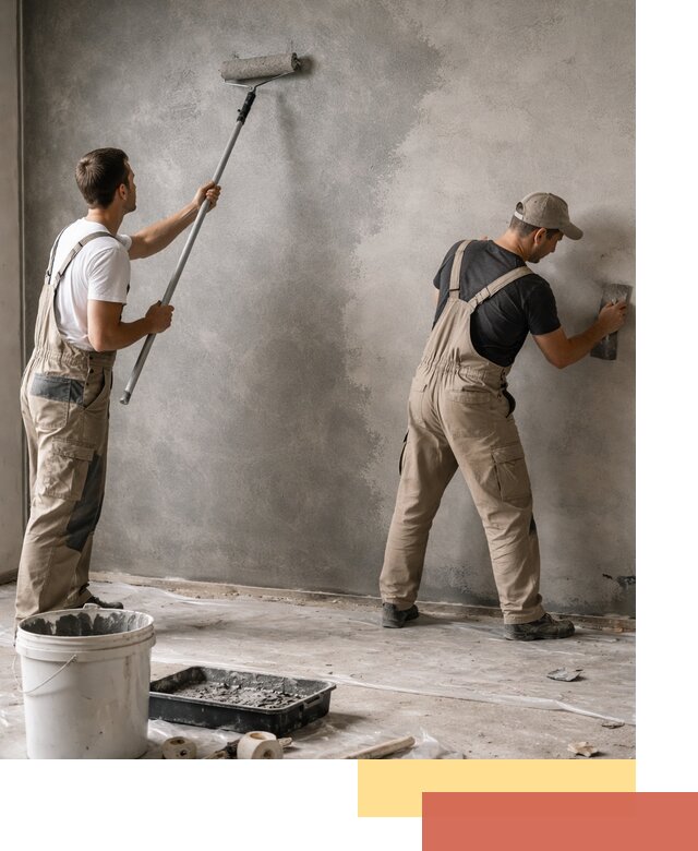 Покраска стен под бетон в Тихорецке профессионально и недорого