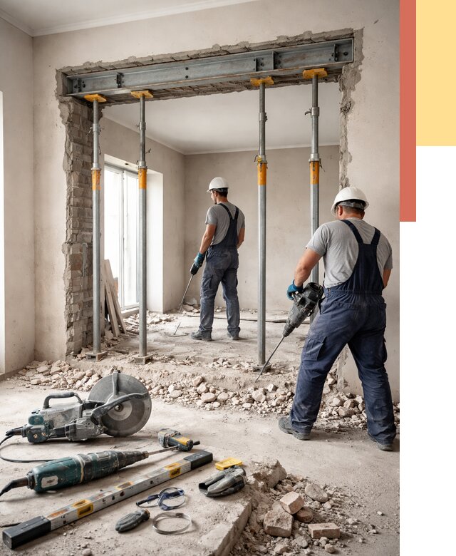 Прорезка проема в стене в Тихорецке от 4638 руб. — быстро и недорого | ОТДЕЛОЧНИК-Тхр