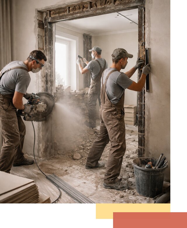 Расширение дверного проема под установку новой двери в Тихорецке