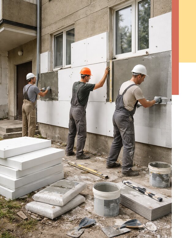 Утепление стен пенопластом в Тихорецке от 1804 руб. — недорого и под ключ | ОТДЕЛОЧНИК-Тхр