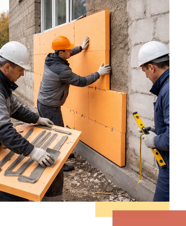 Утепление фасада пеноплексом под ключ в Тихорецке