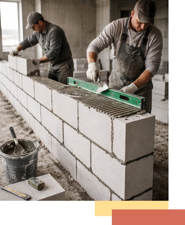 Кладка перегородок из газобетона в Тихорецке быстро и качественно