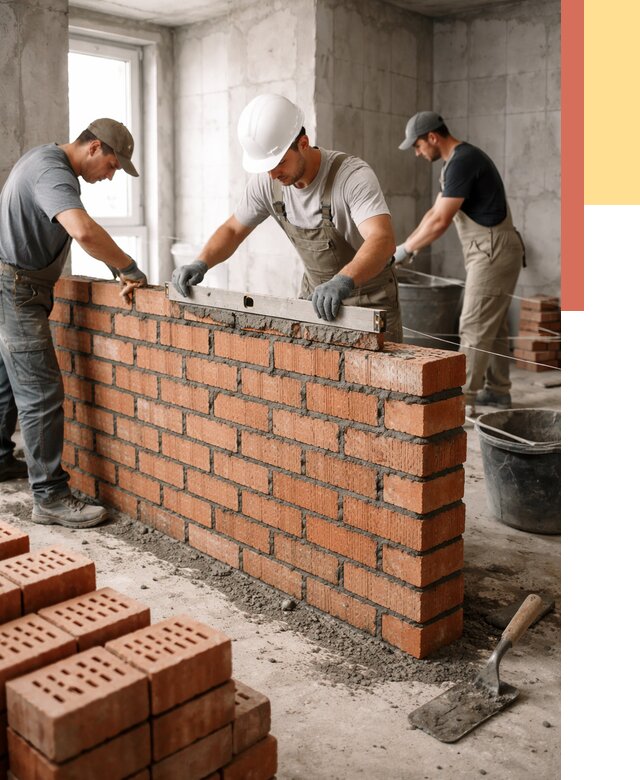 Кладка перегородок из кирпича в Тихорецке от 3607 руб. за м² | ОТДЕЛОЧНИК-Тхр