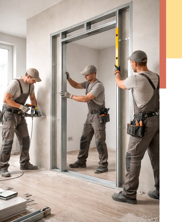 Устройство дверного проема в перегородке в Тихорецке от 4638 руб. под ключ | ОТДЕЛОЧНИК-Тхр