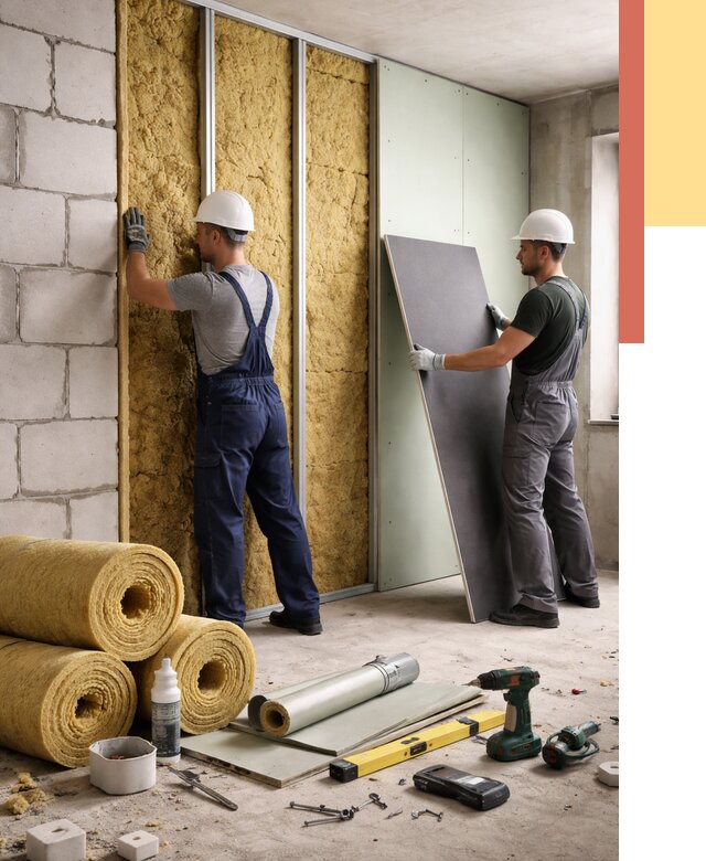 Шумоизоляция перегородок из блоков в Тихорецке от 1907 руб./м² — быстро и недорого | ОТДЕЛОЧНИК-Тхр