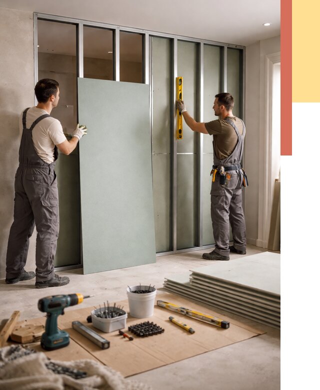 Перегородка из влагостойкого гипсокартона в Тихорецке от 4947 руб. — монтаж под ключ | ОТДЕЛОЧНИК-Тхр