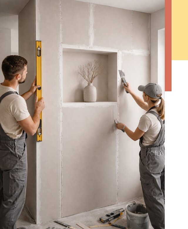 Перегородка из гипсокартона с нишей в Тихорецке от 3350 руб. под ключ | ОТДЕЛОЧНИК-Тхр