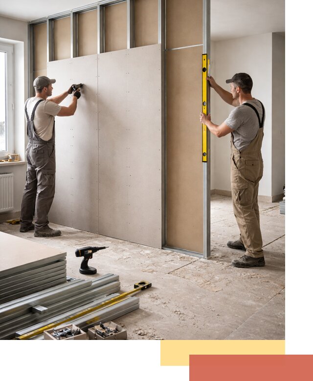 Зонирующая перегородка из гипсокартона под ключ в Тихорецке