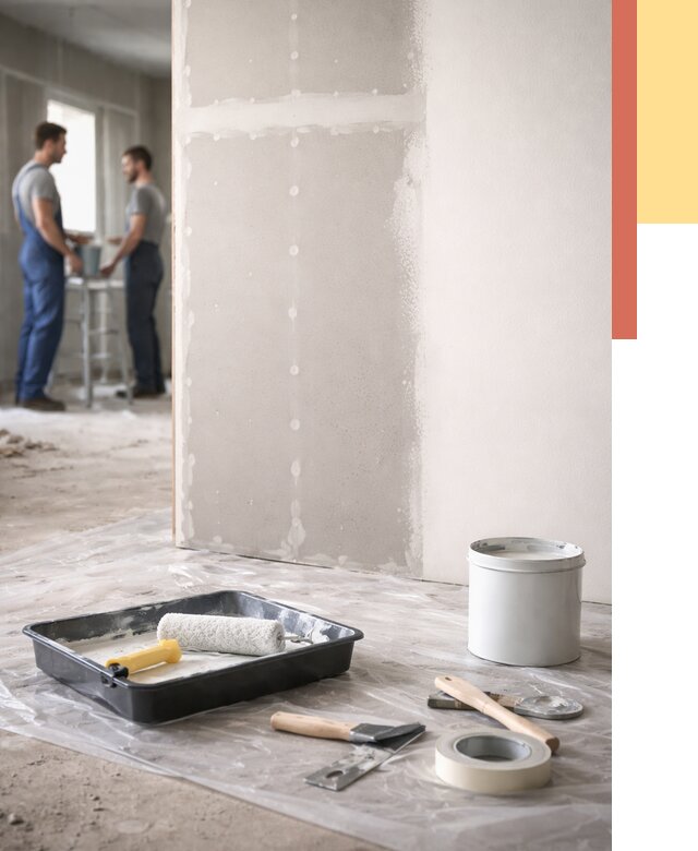 Покраска перегородок из гипсокартона в Тихорецке от 4638 руб. под ключ | ОТДЕЛОЧНИК-Тхр