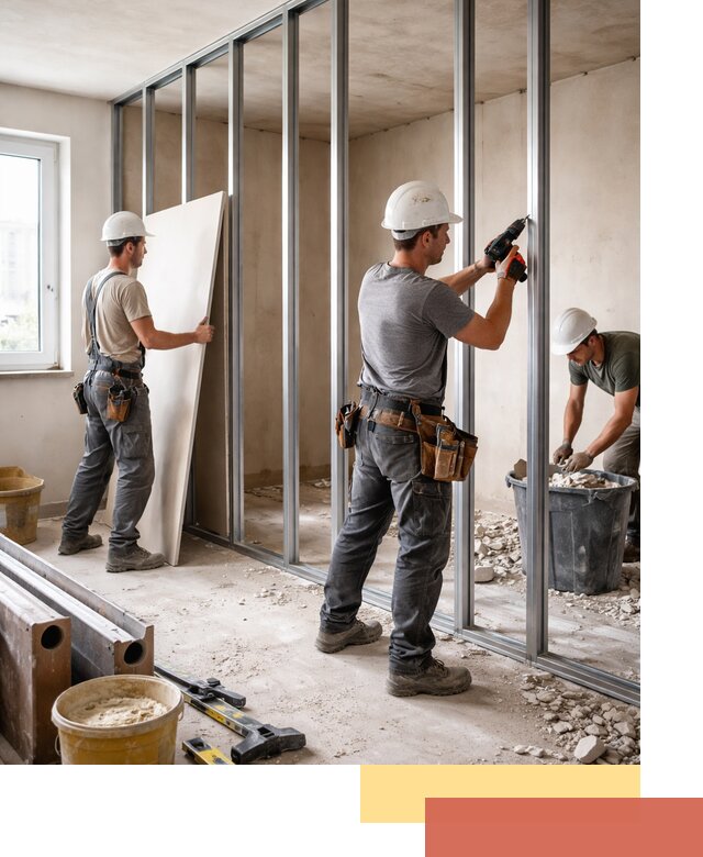 Перенос гипсокартонной перегородки в Тихорецке профессионально и быстро