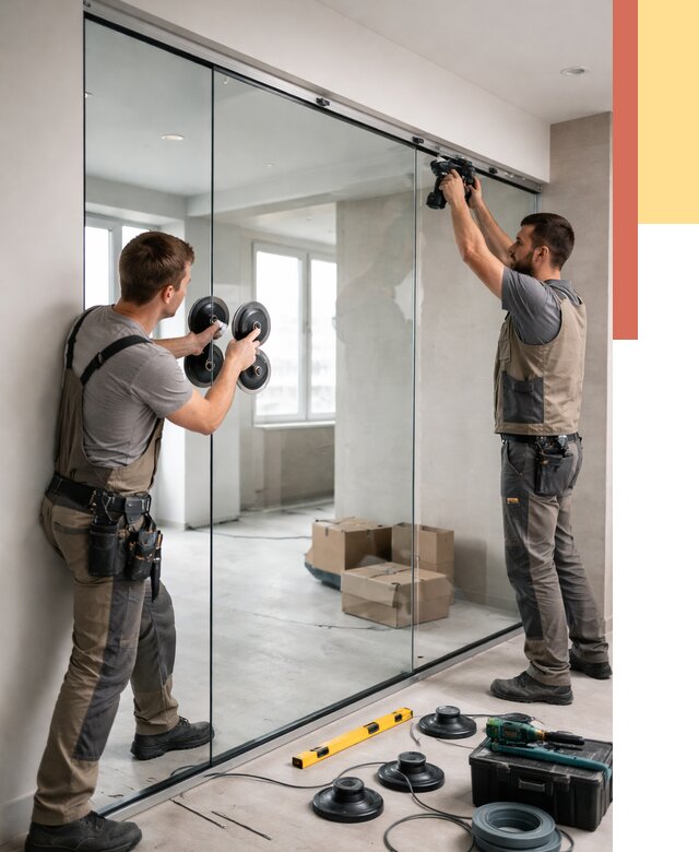 Монтаж стеклянных перегородок в Тихорецке от 6700 руб. | ОТДЕЛОЧНИК-Тхр