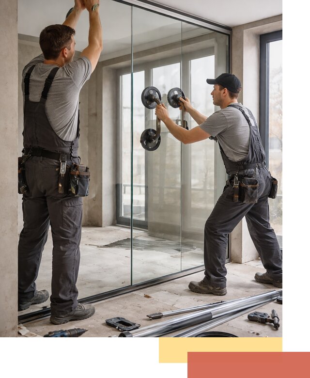 Цельностеклянные перегородки под ключ в Тихорецке