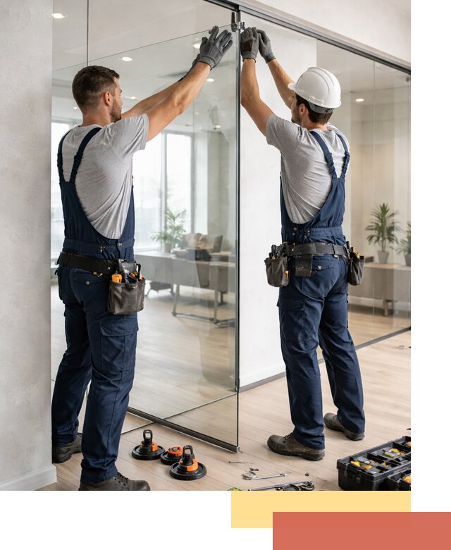 Безрамные стеклянные перегородки под ключ в Тихорецке