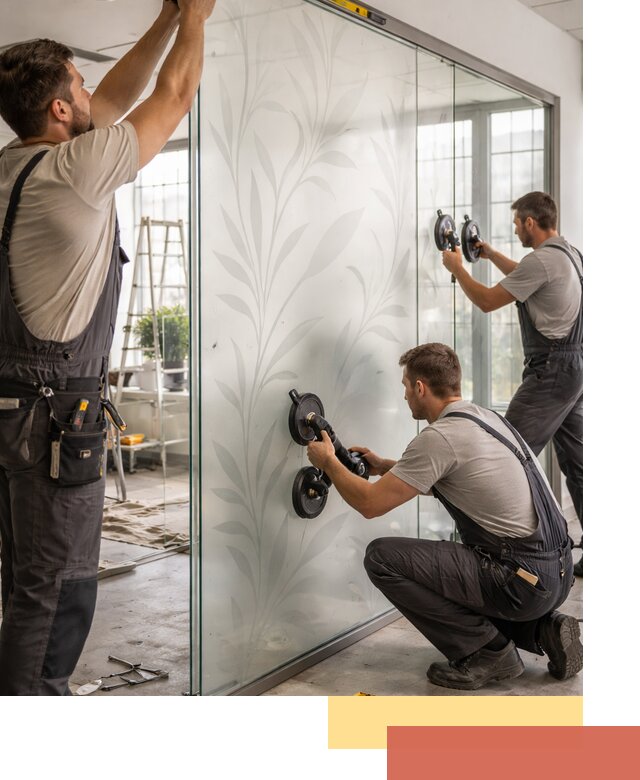 Стеклянные перегородки с рисунком на заказ в Тихорецке