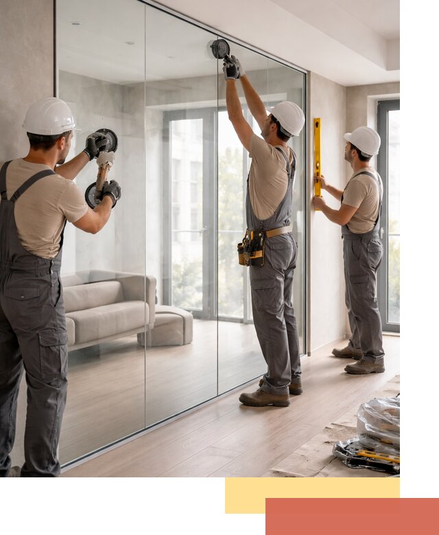 Перегородки из закаленного стекла в Тихорецке для офисов и квартир