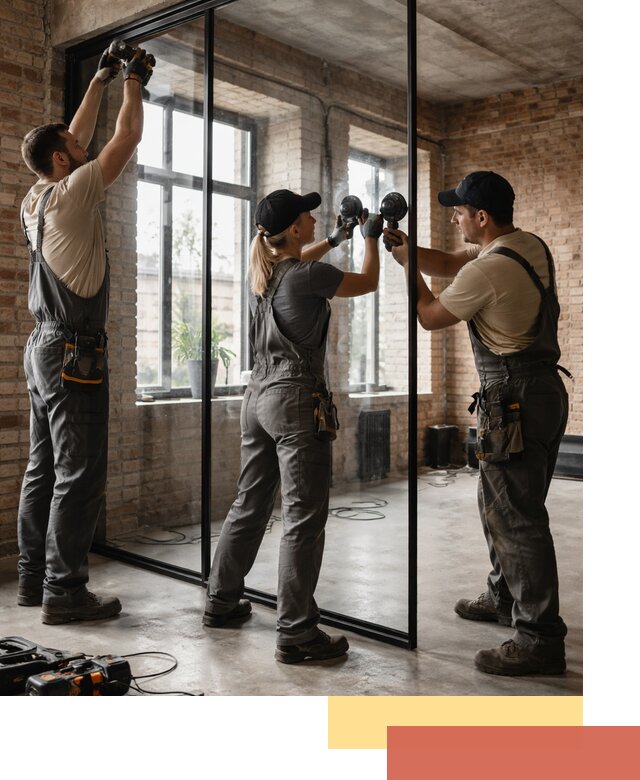 Стеклянные перегородки лофт — изготовление и монтаж в Тихорецке