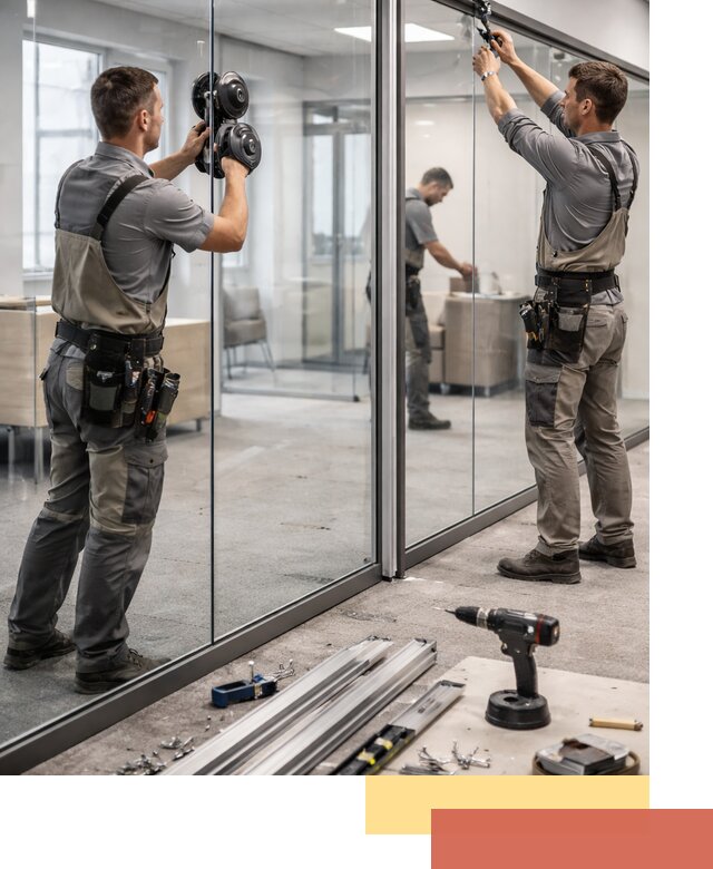 Стеклянные офисные перегородки под ключ в Тихорецке