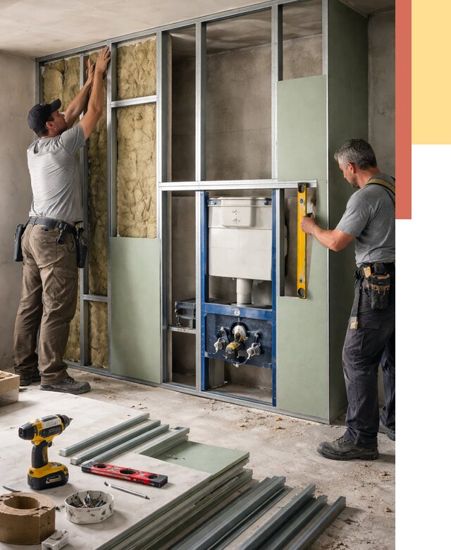 Установка сантехнических перегородок в Тихорецке от 8761 руб. | ОТДЕЛОЧНИК-Тхр