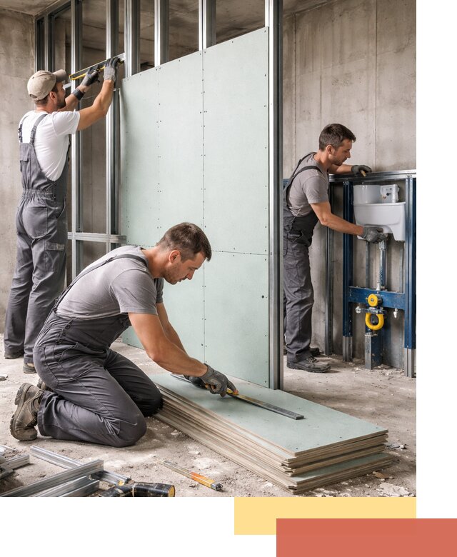 Монтаж и ремонт сантехнических перегородок в Тихорецке