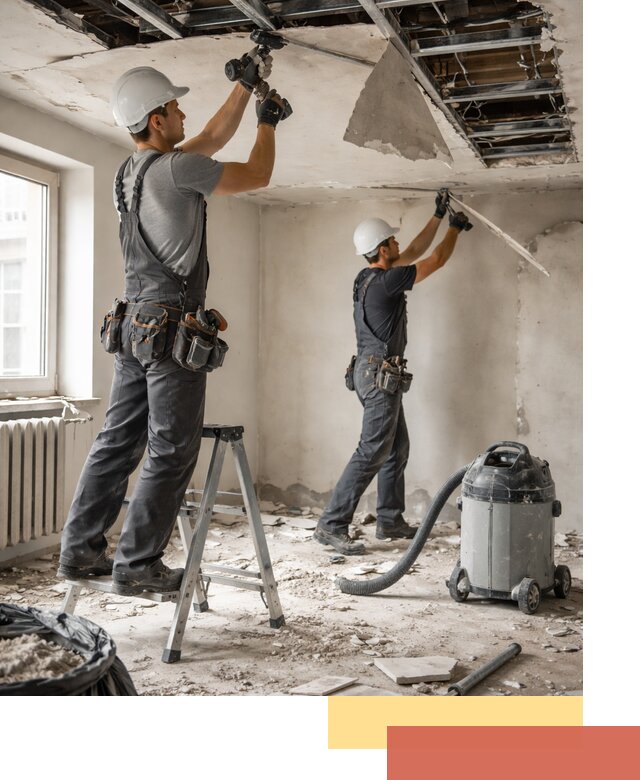 Демонтаж гипсокартонного потолка в Тихорецке быстро и аккуратно