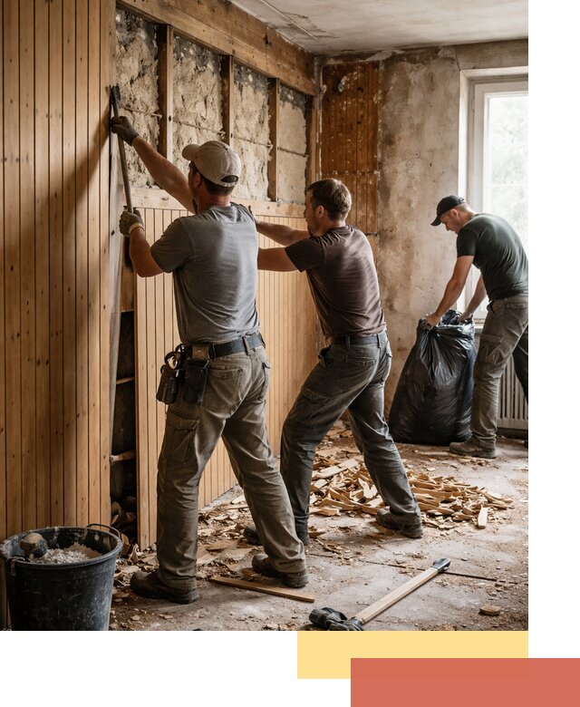 Демонтаж вагонки и вывоз материалов в Тихорецке