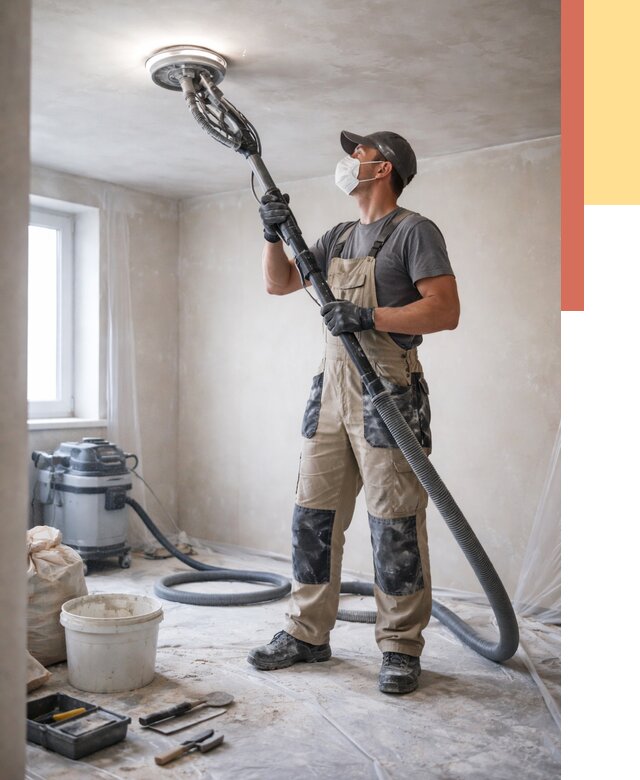 Шлифовка потолка в Тихорецке от 3607 руб. — услуги шлифования потолка | ОТДЕЛОЧНИК-Тхр