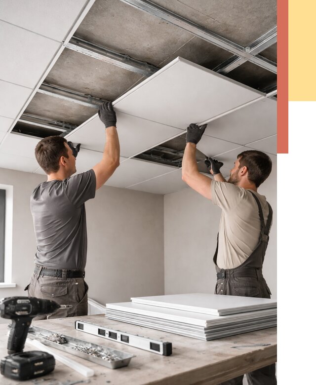 Монтаж кассетного потолка в Тихорецке от 4638 руб/м2 — установка и сборка | ОТДЕЛОЧНИК-Тхр